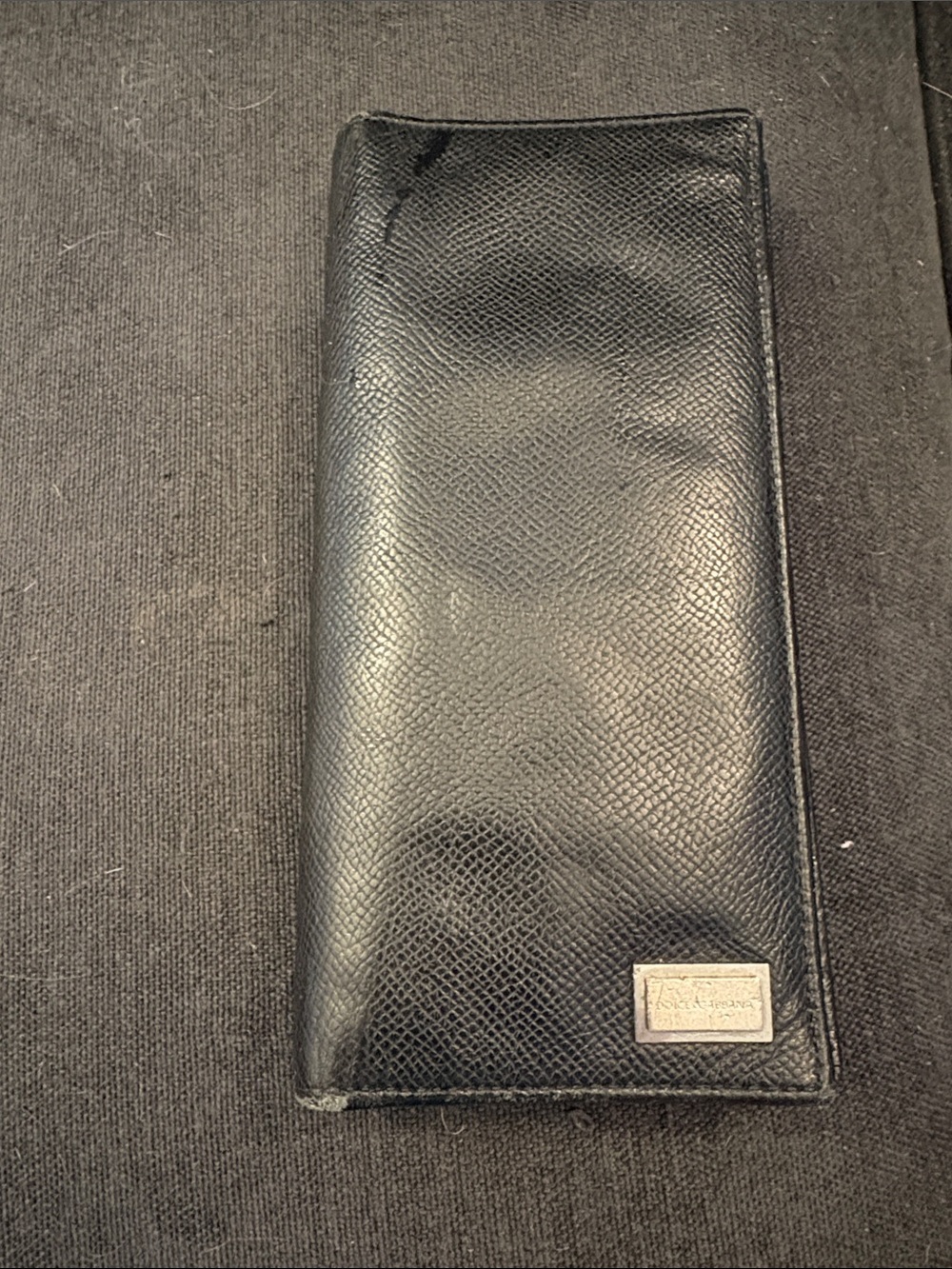 Dolce & Gabbana Black Textured Long Card Holder